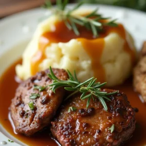 Savory chicken liver dish garnished with parsley