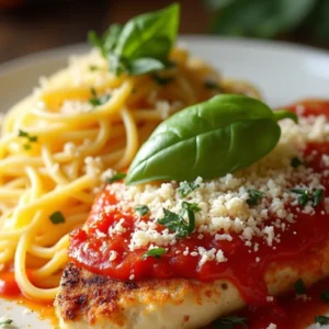 Crispy chicken parmesan topped with marinara sauce, mozzarella, and fresh basil.